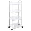 vidaXL Carro de almacenamiento 4 niveles transparente 37x28x95 cm
