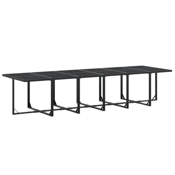 vidaXL Juego de comedor de jard&iacute;n 17 piezas textileno negro
