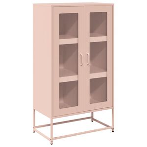 vidaXL Aparador de acero rosa 68x39x123 cm