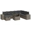 vidaXL Set de sof&aacute;s de jard&iacute;n con cojines 9 pzas rat&aacute;n sint&eacute;tico gris