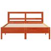 vidaXL Estructura de cama sin colch&oacute;n madera maciza marr&oacute;n 135x190 cm