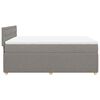 vidaXL Cama box spring con colch&oacute;n tela gris taupe 160x200 cm