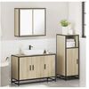 vidaXL Set de muebles de ba&ntilde;o 3 pzas madera contrachapada roble Sonoma