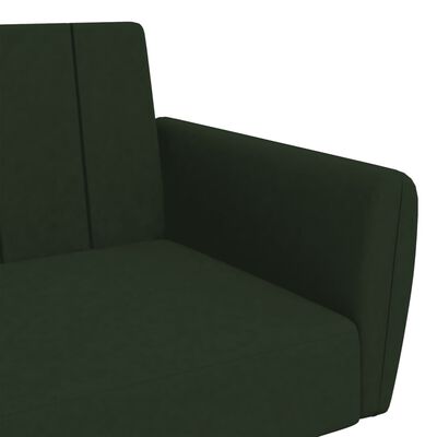 vidaXL Sofá cama de 2 plazas terciopelo verde oscuro