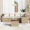 vidaXL Conjunto de sof&aacute;s de jard&iacute;n 6 pcs Beige rat&aacute;n sint&eacute;tico