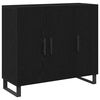vidaXL Aparador Roble Negro 90 x 34 x 80 cm Madera de ingenier&iacute;a
