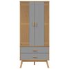vidaXL Armario OLDEN madera maciza pino gris y marr&oacute;n 76,5x53x172 cm