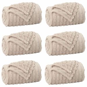 vidaXL Mantitas de Sof&aacute; 6 uds. Beige 200 x 150 cm 4.75 kg Lana