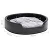 vidaXL Cama para perros felpa y cuero sint&eacute;tico negro gris 79x70x19 cm