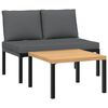 vidaXL Set de sof&aacute;s de jard&iacute;n con cojines 2 piezas aluminio negro