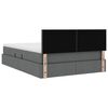 vidaXL Cama con almacenamiento y colchón Gris oscuro 140 x 200 cm