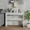 vidaXL Mesa consola madera contrachapada blanco brillante 102x30x80 cm