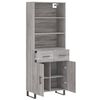 vidaXL Aparador alto madera contrachapada gris sonoma 69,5x34x180 cm