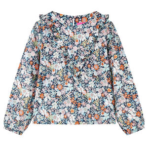 vidaXL Camisa infantil de manga larga azul oscuro 92