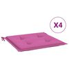 vidaXL Cojines para silla de jard&iacute;n 4 uds tela rosa 50x50x4 cm