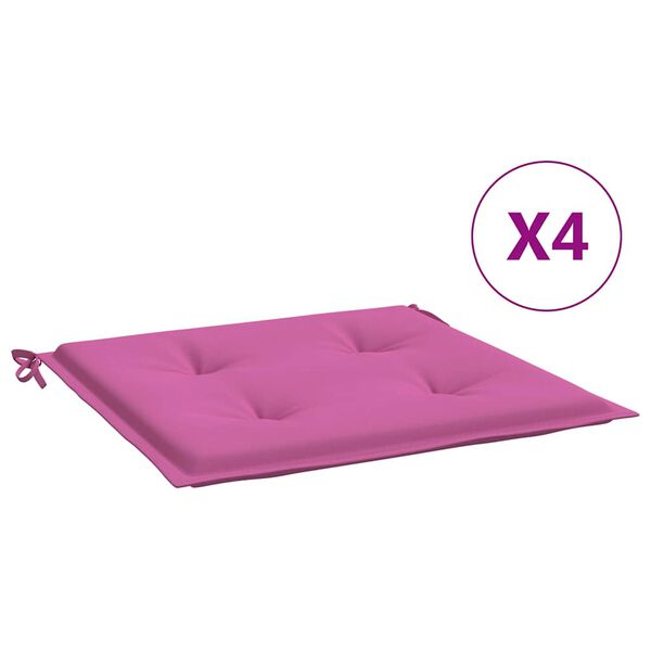 vidaXL Cojines para silla de jard&iacute;n 4 uds tela rosa 50x50x4 cm