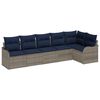 vidaXL Conjunto de sof&aacute; de jard&iacute;n 6 uds. 6 plaza Gris rat&aacute;n sint&eacute;tico