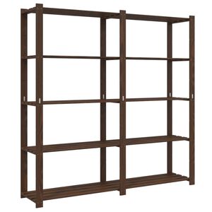 vidaXL Estanter&iacute;a de 5 niveles madera maciza pino marr&oacute;n 170x38x170 cm