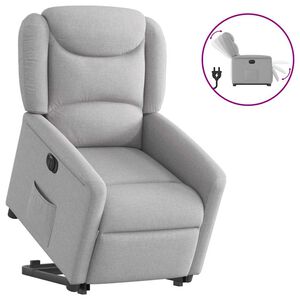vidaXL Sill&oacute;n el&eacute;ctrico reclinable elevable de tela gris nube