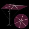 vidaXL Parasol de cantilever tipo plátano Rojo burdeos