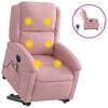 vidaXL Sill&oacute;n de masaje reclinable elevable terciopelo rosa