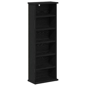 vidaXL Cabinet para CDs Roble Negro 60 x 17 x 92 cm