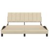 vidaXL Estructura de cama sin colch&oacute;n Hanko tela color crema 160x200 cm