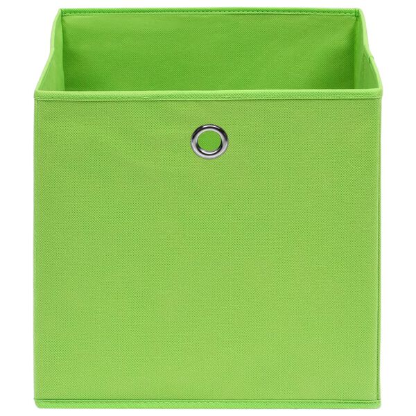 vidaXL Cajas de almacenaje 10 uds tela verde 32x32x32 cm