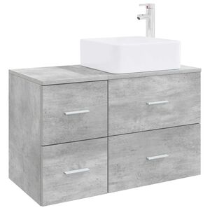 vidaXL Juego de muebles de ba&ntilde;o 2 pcs Gris Hormig&oacute;n