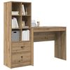 vidaXL Escritorio con cajón 2 pcs Roble artesanal