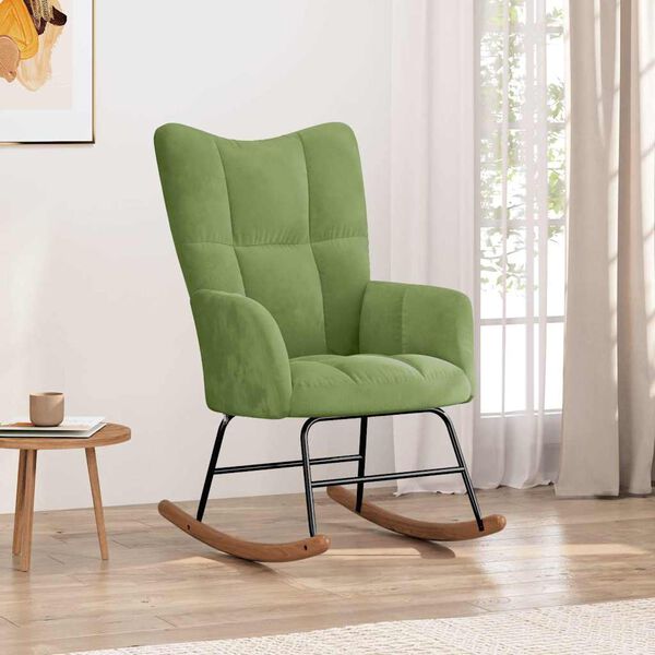 vidaXL Silla mecedora de terciopelo verde claro