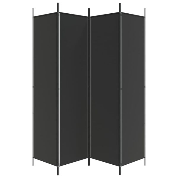 vidaXL Biombo divisor de 4 paneles de tela negro 200x200 cm