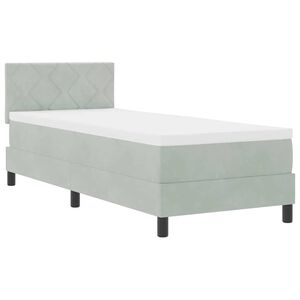vidaXL Cama con Somier y Colchón Gris claro 80 x 200 cm tela