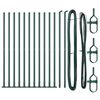 vidaXL Postes de cerca 13 pcs Verde Ø32mm 150 cm Acero galvanizado