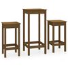 vidaXL Set de bar 3 piezas madera maciza de pino marr&oacute;n miel