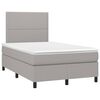 vidaXL Cama box spring con colch&oacute;n tela gris claro 120x200 cm