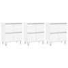 vidaXL Aparadores 3 uds madera contrachapada blanco