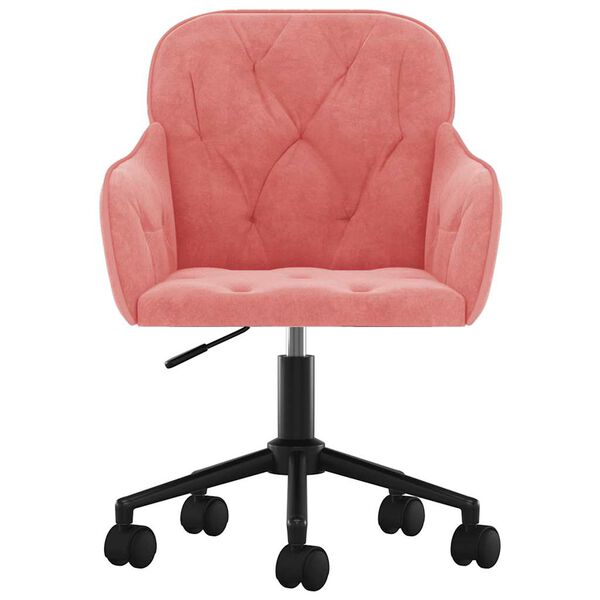 vidaXL Silla de oficina giratoria de terciopelo rosa
