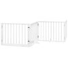 vidaXL Puerta para perros plegable 4 paneles madera &aacute;lamo blanca 320cm
