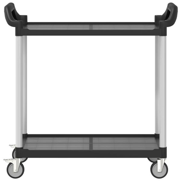 vidaXL Carrito de 2 niveles aluminio negro 99x50x97 cm
