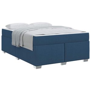 vidaXL Estructura de cama con colch&oacute;n Azul 160 x 200 cm tela