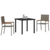 vidaXL Conjunto de Comedor de Jard&iacute;n 3 pcs Gris rat&aacute;n sint&eacute;tico