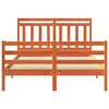vidaXL Estructura de cama con cabecera Marr&oacute;n cera 140 x 200 cm
