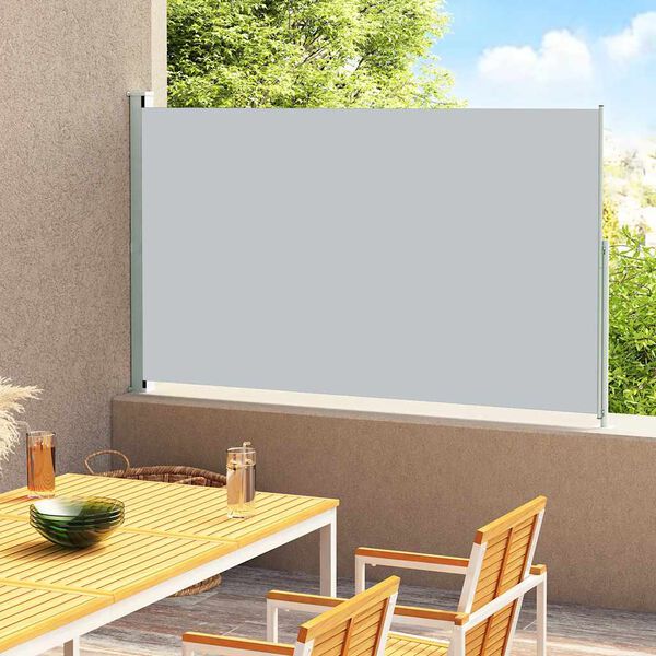 vidaXL Toldo lateral retr&aacute;ctil para patio gris 200x300 cm