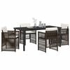 vidaXL Conjunto de Comedor de Jardín 5 pcs Marrón