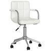 vidaXL Silla de comedor giratoria cuero sint&eacute;tico blanco