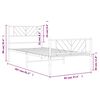 vidaXL Estructura cama sin colchón con estribo metal blanco 90x200 cm