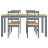 vidaXL Juego de comedor PANAMA 5 pzas madera maciza de pino gris