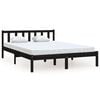 vidaXL Estructura de cama sin colchón madera maciza negro 120x200 cm