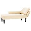 vidaXL Chaise longue con coj&iacute;n de tela de pana crema